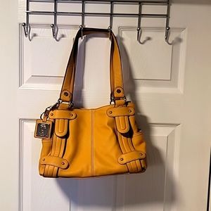 Tignanello mustard yellow purse